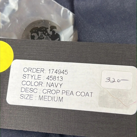 NWT Bryn Walker Navy Crop Pea Coat - Picture 5 of 12